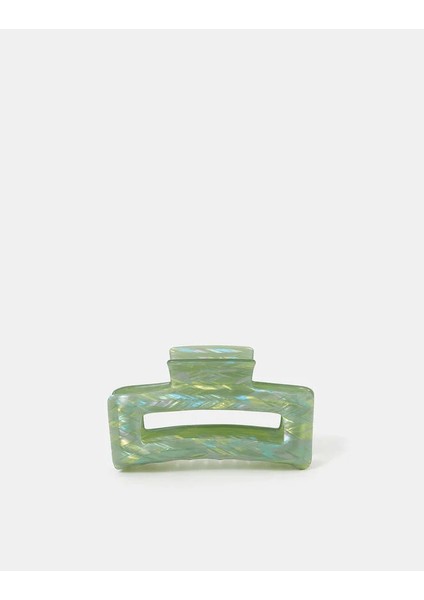 Mermer Desenli Claw Toka Yeşil