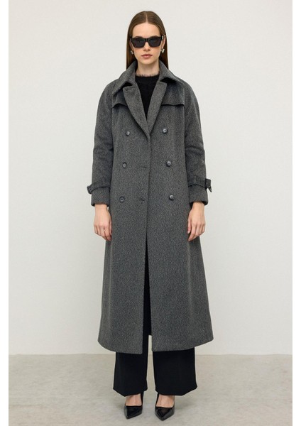 Reglan Kol Pelerin Detaylı Uzun Moher Kaban Antrasit 3144 fiyatları