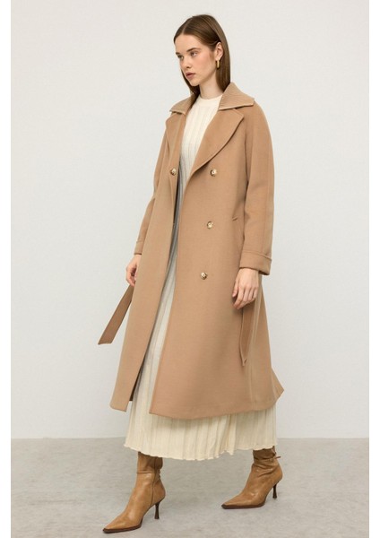 Triko Yakalı Reglan Kol Kaşmir Kaban Bisküvi 3099