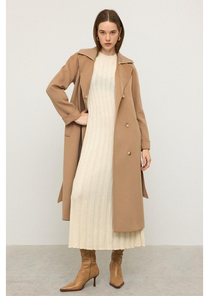 Triko Yakalı Reglan Kol Kaşmir Kaban Bisküvi 3099 modelleri