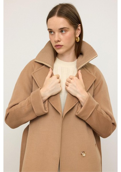 Triko Yakalı Reglan Kol Kaşmir Kaban Bisküvi 3099 fırsatları