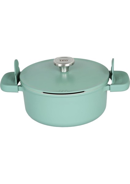 Leo Phantom Kapakli Yapişmaz Tencere 24 cm Forest Green