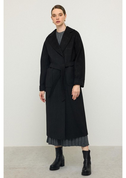 Torba Cepli Kendinden Desenli Oversize Limited Edition Kaban Siyah 3140