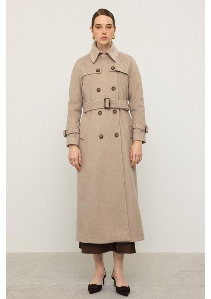 Reglan Kol Pelerin Detaylı Uzun Moher Kaban Kum 3144 fiyatları