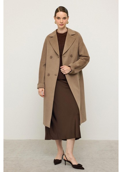 Yarasa Kol Punto Dikiş Detaylı Kaşmir Kaban K. Kamel 3101 fiyatları