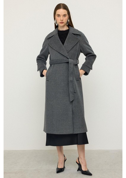 Reglan Kol Çıt Çıt Kapamalı Ara Boy Kaban Koyu Gri 3145 fiyatları