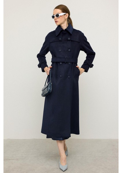 Reglan Kol Pelerin Detaylı Uzun Moher Kaban Lacivert 3144 fiyatları