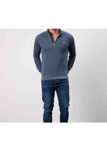 Fermuar Yaka Slim Fit Indıgo Trıko modelleri