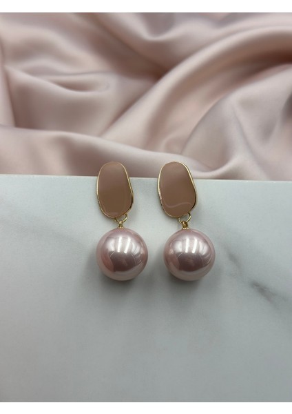 Pudra Pembe Incili Sallantılı Tasarım Küpe fırsatları