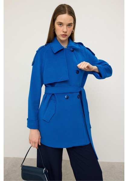 Reglan Kol Apolet ve Pelerin Detaylı Kaşmir Kaban Saks 3131 indirimleri