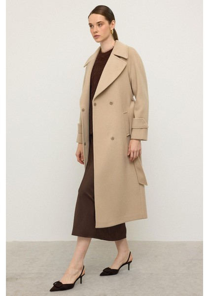 Reglan Kol Çıt Çıt Kapamalı Ara Boy Kaban Bej 3145 fırsatları