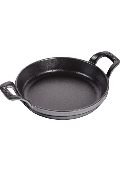 Toz Istiflenebilir Fırın Kabı, Yuvarlak (16 Cm, 0,4 L Içerisinde Bulunan Mat Siyah Kaplı Tepsi