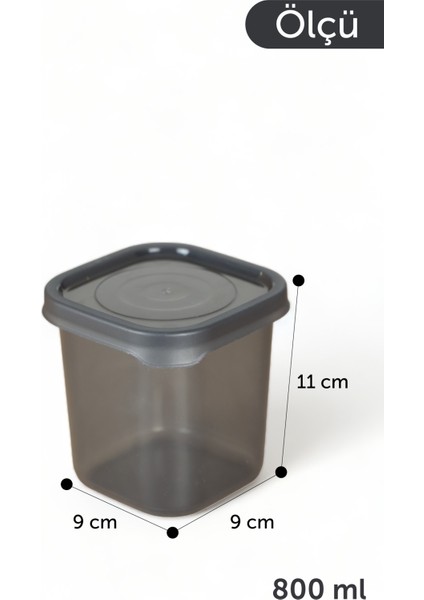 İronika Kaşıklı Kapaklı Erzak Bakliyat Saklama Kabı Kare Saklama Kutusu Seti 12 Adet 800 ML modelleri