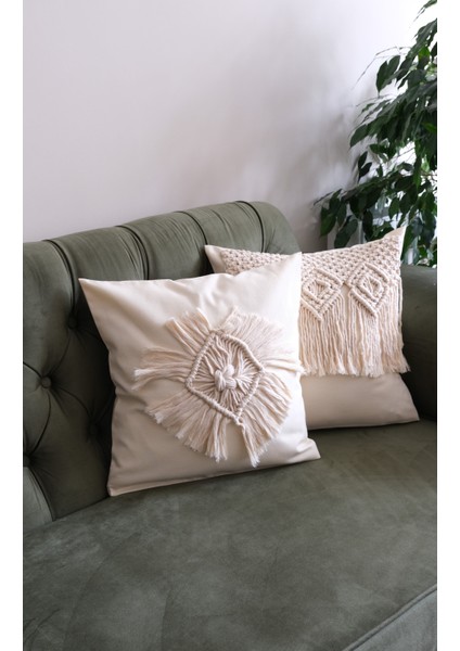 Makrome Dekoratif 2'li Kırlent