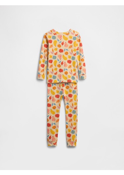 Bebek Sarı Grafik Baskılı Pijama Takımı modelleri