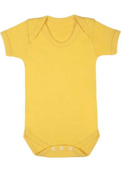Prematüre Yarım Kol penye Çıtçıtlı Badi - Sarı