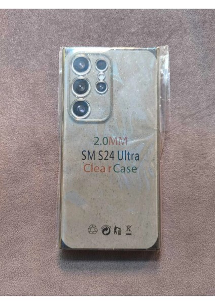 Samsung S24 Ultra Uyumlu Şeffaf Simli Silikon Kılıf modelleri