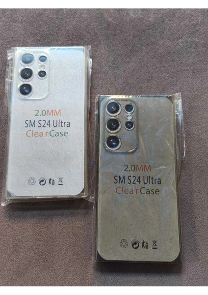 Samsung S24 Ultra Uyumlu Şeffaf Simli Silikon Kılıf