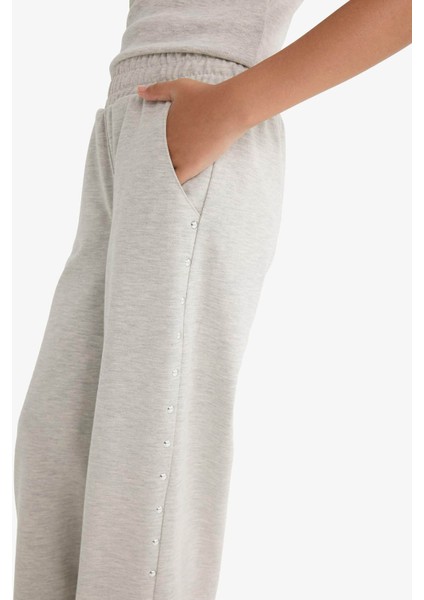 Kız Çocuk Beli Lastikli Wide Leg Geniş Bol Paça Eşofman Altı G0590A825AU indirimleri