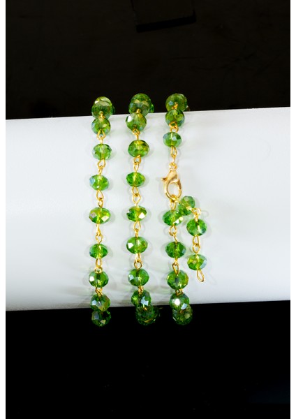 Yeşil Doğal Taşlı El Yapımı Şık Tasarım Kadın Kolye, Uzunluğu 48 Cm indirimleri