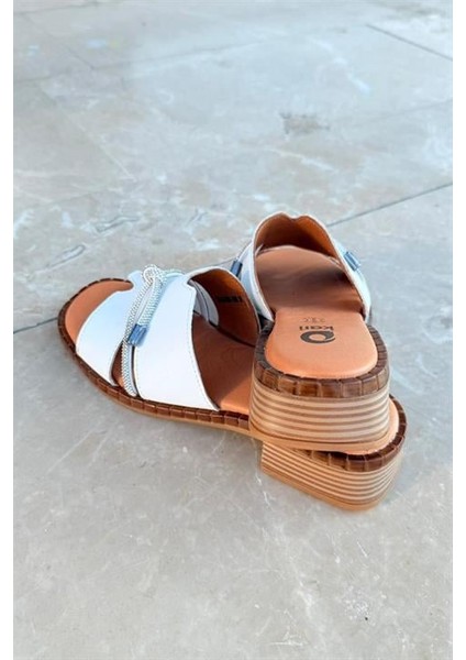 Kadın Hakiki Deri Taş Detaylı Terlik fırsatları