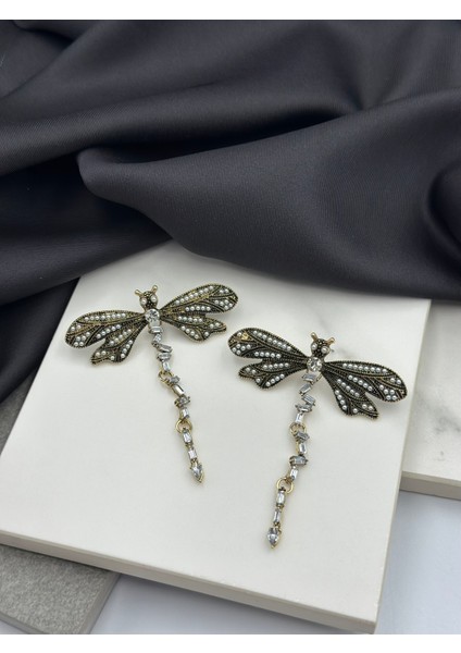 Gold Altın Yusufcuk Figürlü Marka Model Tasarım Sallantılı Küpe modelleri