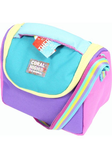 Ch 23759 Turkuaz - Renkli Şeritler - 3' Lü Okul Çantası Seti - Sırt ve Beslenme Çantası + Kalemlik fırsatları