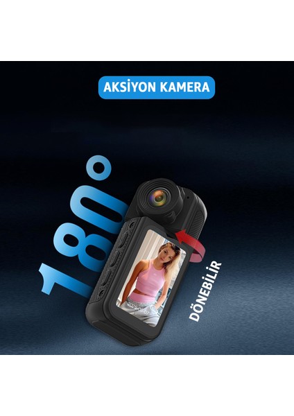 Mini Taşınabilir Aksiyon Kamera – 2.7k Ultra Hd Video, 180° Döner Lens, Wi-Fi Bağlantılı, 1.47″ Hd Ekran, Kompakt Vlogging & Spor Kamerası Mıknatıslı indirimleri