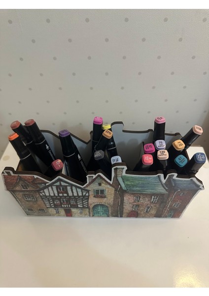 Ahşap Şirin Evler Çocuklar Için Masaüstü Kalemlik Kalem Kutusu ve Organizer modelleri