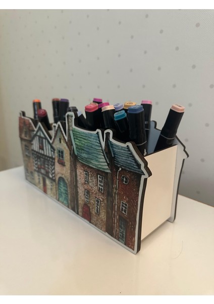 Ahşap Şirin Evler Çocuklar Için Masaüstü Kalemlik Kalem Kutusu ve Organizer fırsatları