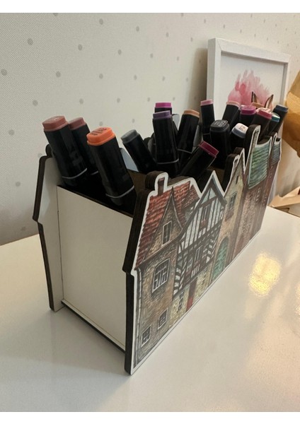 Ahşap Şirin Evler Çocuklar Için Masaüstü Kalemlik Kalem Kutusu ve Organizer indirimleri