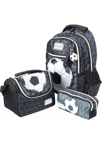 Ch 23653 Futbol - 3' Lü Okul Çantası Seti - Sırt ve Beslenme Çantası + Kalemlik fiyatları