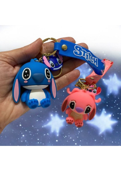 Stich Figürlü 6 cm Büyük Boy 2’li Anahtarlık – Pembe ve Mavi indirimleri