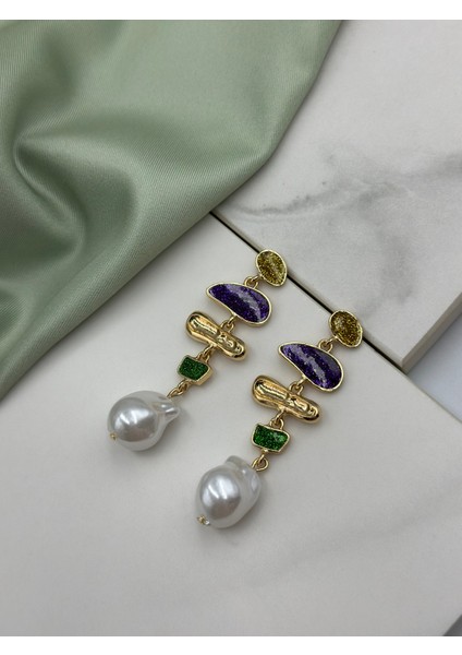 Çok Renkli Incili Sallantılı Tasarım Marka Model Kadın Küpe fiyatları