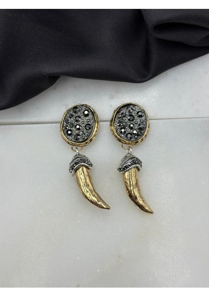 Gold Altın Fildişi Figürlü Marka Model Yazlık Tasarım Sallantılı Kadın Küpe fiyatları