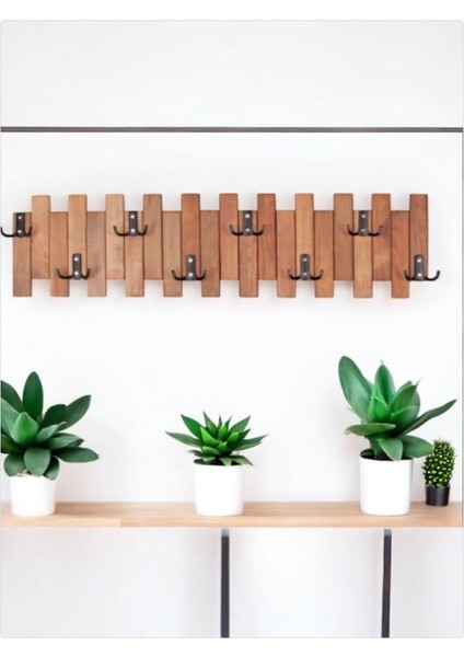 Ahşap Duvar ve Kapı Askılığı 8 Kancalı 23X91 cm