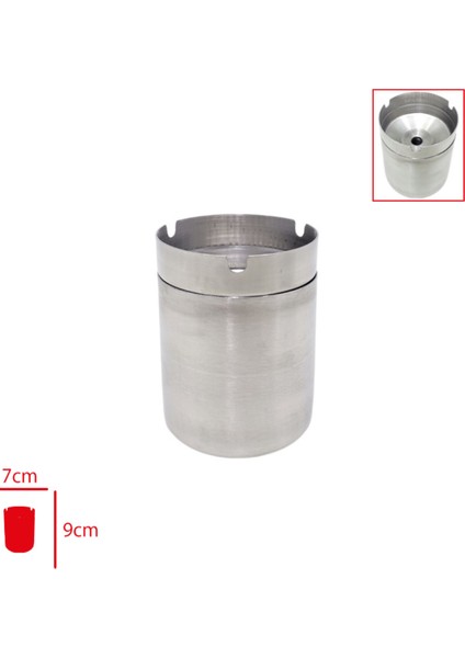 Dayanıklı Paslanmaz Çelik Kapaklı Küllük 7x9 cm fiyatları