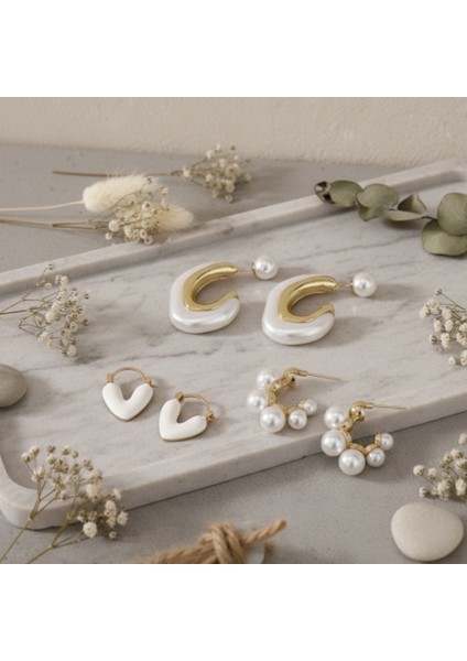 Gold Kaplama Inci Küpe Set fiyatları