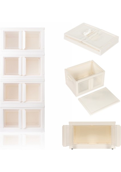 x -Large Ebatlı, Üst Üste Istiflenebilir, Katlanabilir Tekli Dolap, Beyaz Kulplu indirimleri