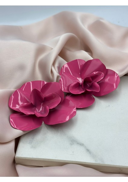 Pembe Çiçek Figürlü Küpe Marka Model Küoe