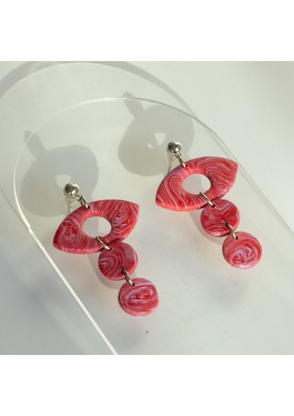 El Yapımı Tasarım Polimer Kil Pembe Göz Küpe fiyatları