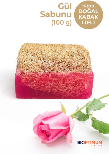 Doğal Kabak Lifli Güllü Sabun (100 G)