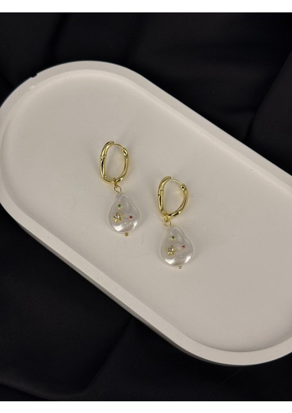 Gold Inci Detaylı Palet Model Renkli Küpe modelleri