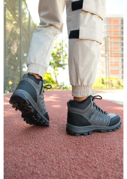 Unisex Füme Outdoor Bot – 1. Sınıf Malzeme, Fermuarlı, Ortopedik Taban ve Koku Önleyici Astar