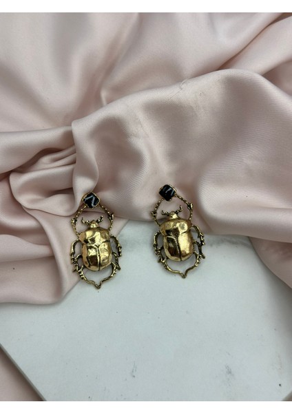 Vintage Şans Böceği Marka Model Küpe