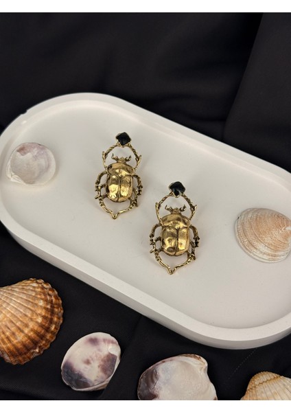 Vintage Şans Böceği Marka Model Küpe modelleri