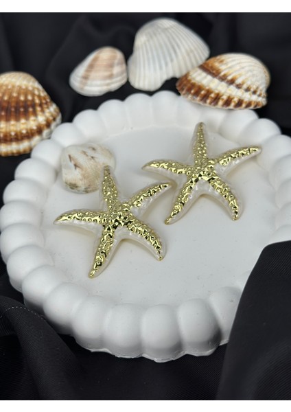 Deniz Yıldızı Tasarım Yaz Konseptli Marka Model Küpe