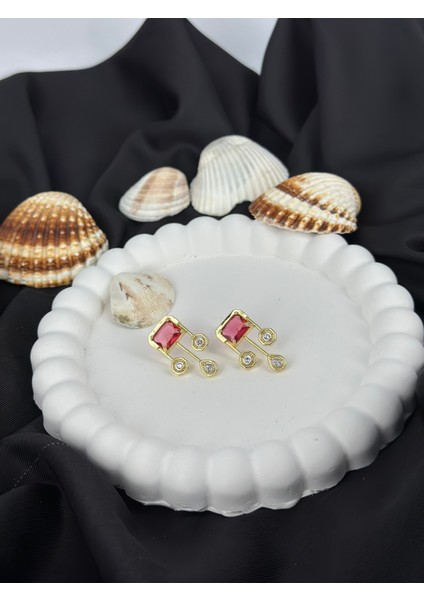 Pembe Taşlı Marka Model Küpe modelleri