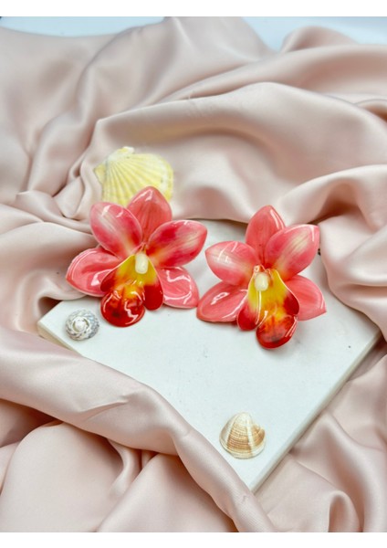 Pembe Orkide Marka Model Tasarım Küpe