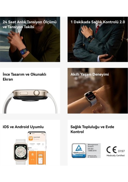 Watch D2 Siyah Akıllı Saat+ Huawei Kulaklık Hediye